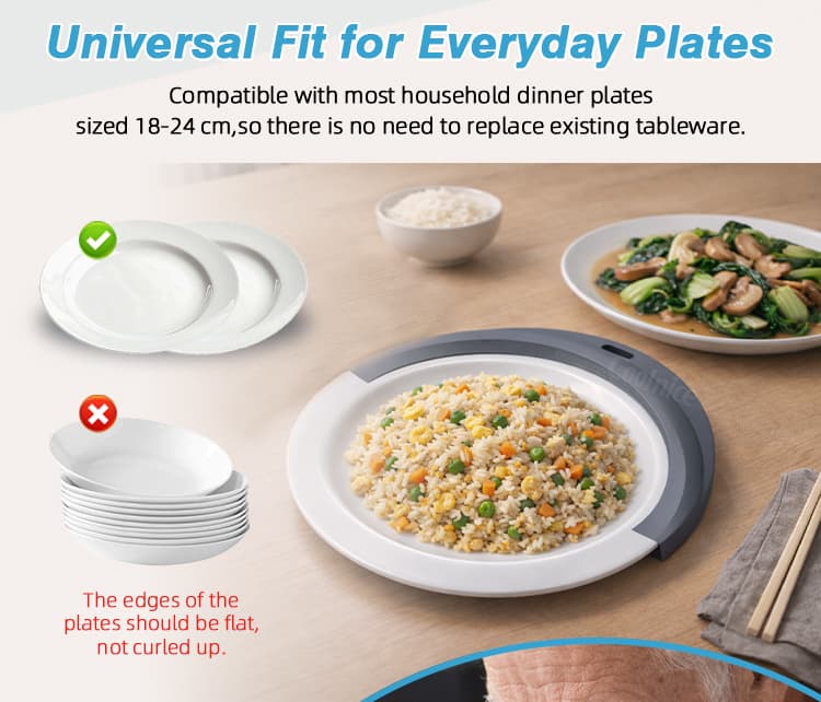 Silicone plate guard universal fit for common household dinner plates