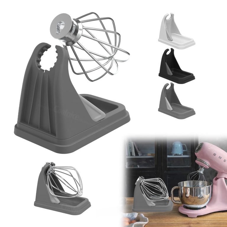 Silicone stand mixer beater holder with mixer attachments and color options