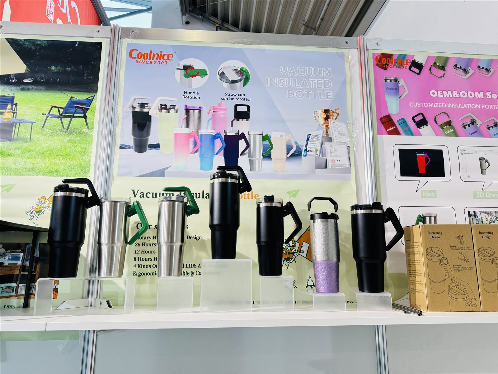 Coolnice outdoor drinkware displayed at ISPO Munich 2024