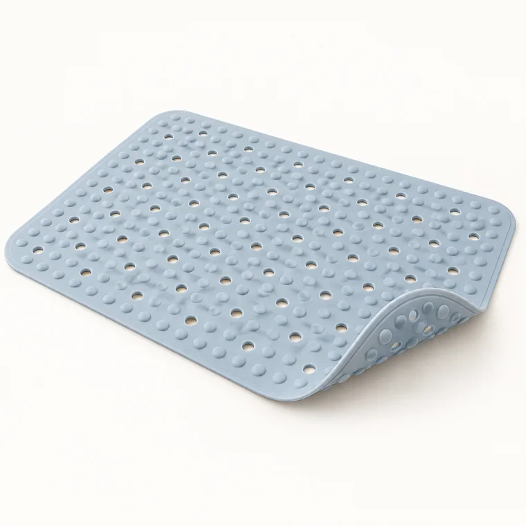 Textured silicone anti-slip mat with drainage holes